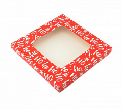 Коробка для печенья с окном Ho-ho-ho на 10 шт., 24*24*3 см
