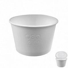 Коробка OSQ Round Bowl 300 White с прозрачной крышкой, 1 шт