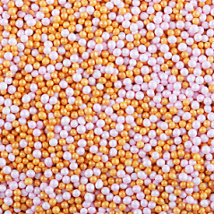 Посыпка Шарики золотые/розовые перламутровые, 100 г