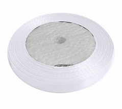 Лента атласная БЕЛАЯ 1 см, намотка 23 метра
