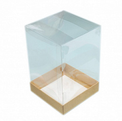 Коробка для маффинов крафт/белая 10*10*12 см, 1 ячейка