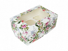 Коробка для кексов Светлые розы, 6 ячеек Коробка для кексов Светлые розы, 6 ячеек