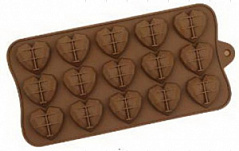 Силиконовая форма СЕРДЕЧКИ (15 ячеек), 4*4 см