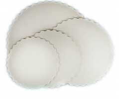 Подложка 3 мм 28 см белая круглая с фигурным краем